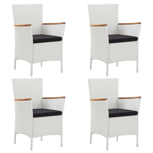 vidaXL Sodo valgomojo baldų komplektas, 5 dalių, baltos spalvos