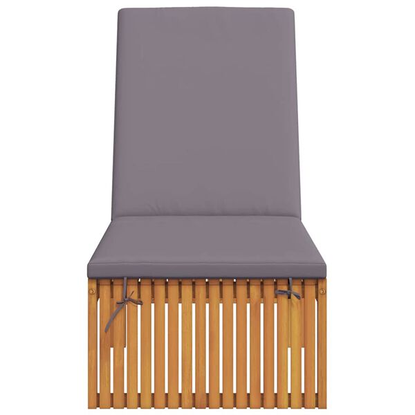 vidaXL Saulės gultas su pagalve Natūralus aliejus 200 x 55 x 94 cm