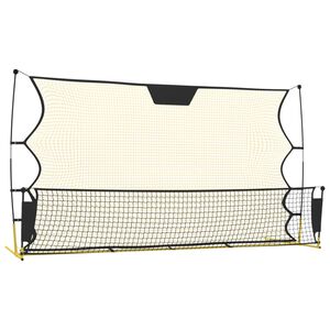 vidaXL Futbolo tinklas, juodas/geltonas, 183x85x120cm, poliesteris