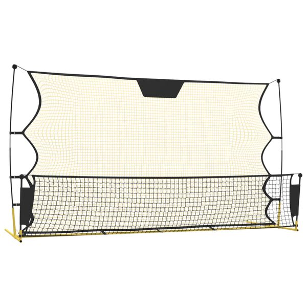 vidaXL Futbolo tinklas, juodas/geltonas, 183x85x120cm, poliesteris