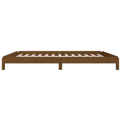 vidaXL Sudedama lova, medaus ruda, 75x190cm, pušies medienos masyvas