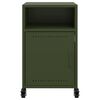 vidaXL Naktinė spintelė, alyvuogių žalia, 36x39x59cm, plienas
