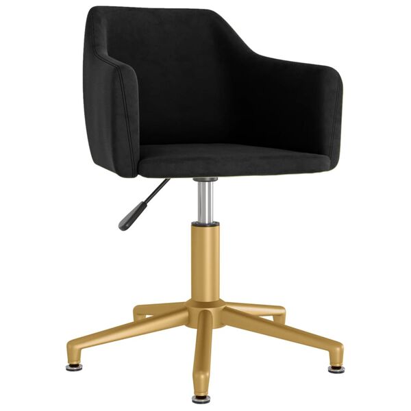 vidaXL Pasukama valgomojo kėdė, juodos spalvos, aksomas