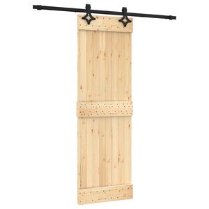 vidaXL Slankios durys Natūrali ir juoda 70 x 210 cm