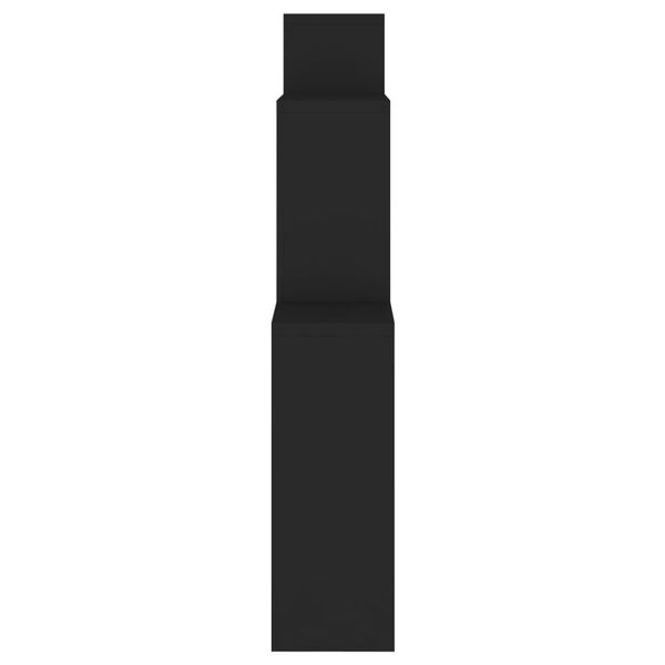 vidaXL Sieninė lentyna, juodos spalvos, 80x15x78,5cm, apdirbta mediena