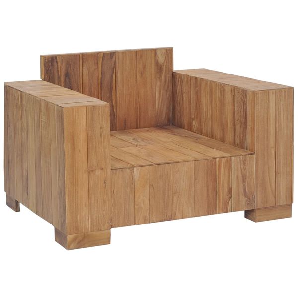 vidaXL Krėslas su pagalvėlėmis, tikmedžio medienos masyvas