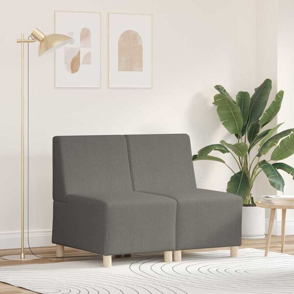 vidaXL Modulinis sofa vienetas be rankų 2 pcs Šviesiai pilka