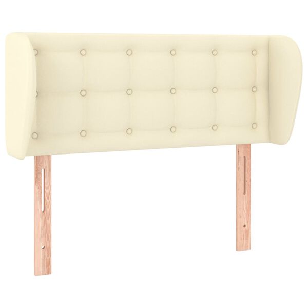 vidaXL Galvūgalis su auselėmis, kreminės,93x23x78/88cm, dirbtinė oda