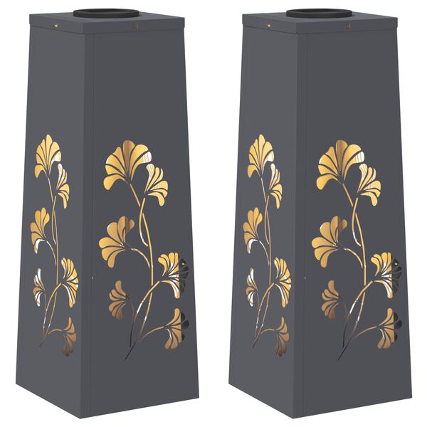 vidaXL Saulės LED &scaron;aligatvio &scaron;viesa 2 pcs Antracitas