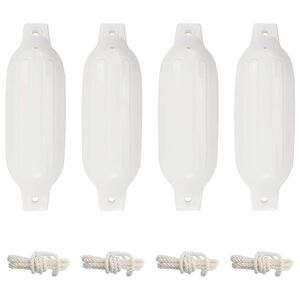 vidaXL Valties bortų apsaugos, 4vnt., baltos spalvos, &Oslash; 11x40cm, PVC