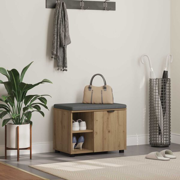 vidaXL Koridoriaus suolas Paprastas Amatininkų ąžuolas 60 x 38 x 46 cm