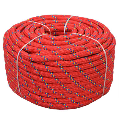 vidaXL Jūrinė virvė, raudona, 50m, polipropilenas, 18mm