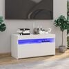 vidaXL Televizoriaus spintelė su LED ap&scaron;vietimu, balta, 75x35x40cm
