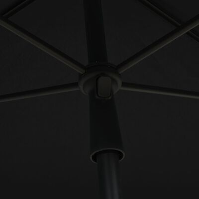 vidaXL Sodo skėtis nuo saulės su stulpu, juodos spalvos, 210x140cm