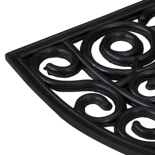 vidaXL Durų kilimėlis, 45x75cm, guma, pusapvalis