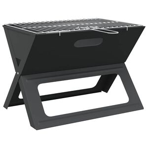 vidaXL Lauko grilis 46 x 31 x 31 cm Plienas Juoda