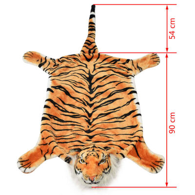 vidaXL Kilimas tigras, pliušinis, 144 cm, rudas
