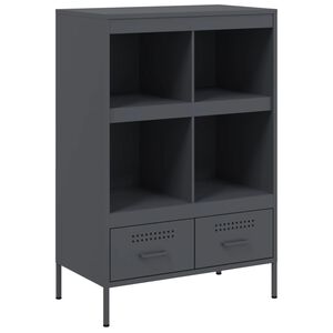 vidaXL Komoda, antracito spalvos, 68x39x101,5cm, plienas