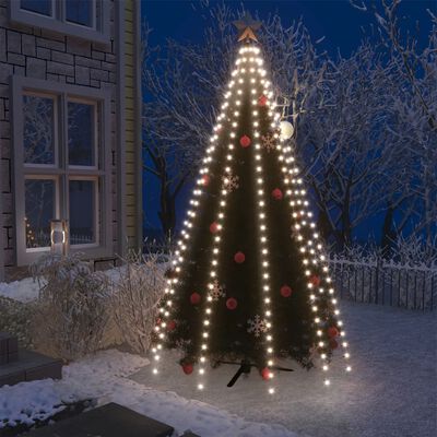 vidaXL Kalėdų eglutės girlianda su 250 šaltų baltų LED lempučių, 250cm