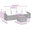 vidaXL Sofos komplektas su pagalve 5 pcs Bežinė ir pilka poliratanas