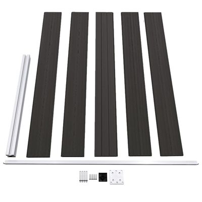 vidaXL Tvoros segmentas, juodos spalvos, 175x105cm, WPC