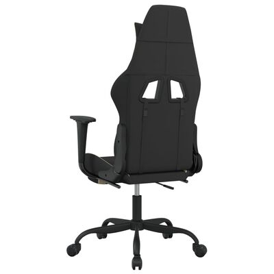 vidaXL Žaidimų kėdė su pakoja, juodos ir kreminės spalvos, audinys