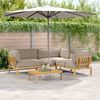 vidaXL Sofos komplektas su pagalve 4 pcs Taupe Kietos akacijos mediena