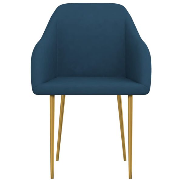 vidaXL Valgomojo kėdės, 4vnt., mėlynos spalvos, aksomas