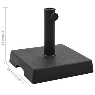 vidaXL Skėčio stovas, juodas, sint. derva, 8 kg, kvadratinis