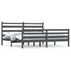 vidaXL Lovos rėmas, pilkos spalvos, 200x200cm, pu&scaron;ies medienos masyvas