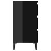 vidaXL &Scaron;oninė spintelė, juodos spalvos, 60x35x69cm, MDP, blizgi