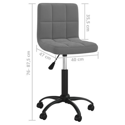 vidaXL Pasukama valgomojo kėdė, tamsiai pilka, aksomas (334357)