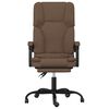vidaXL Atlo&scaron;iama masažinė biuro kėdė, rudos spalvos, audinys