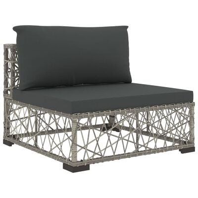 vidaXL Sodo baldų komplektas su pagalvėlėmis, 6d., pilkas, poliratanas