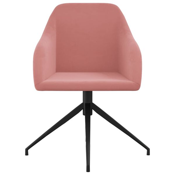 vidaXL Valgomojo kėdės, 2vnt., rožinės spalvos, aksomas