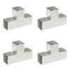 vidaXL Stulpų sujungimai, 4vnt., 91x91mm, metalas, T formos