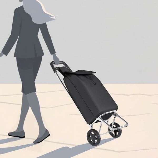 vidaXL Apsipirkimo vežimėlis Juoda 35 x 28 x 92 cm Oksfordo audinys