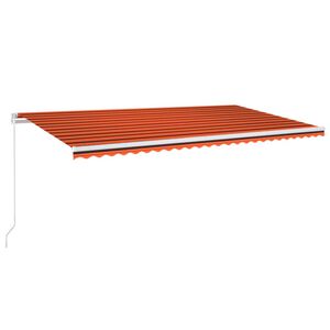 vidaXL Rankiniu būdu i&scaron;traukiama markizė, oranžinė ir ruda, 600x300cm