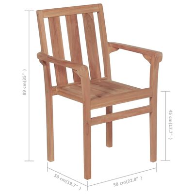 vidaXL Sudedamos sodo kėdės, 4vnt., tikmedžio medienos masyvas