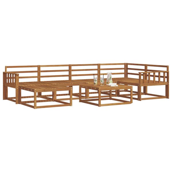 vidaXL Lauko sofos komplektas 7 pcs Natūrali Kietos akacijos mediena