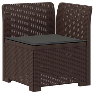 vidaXL 1-Vietis Sodo Sofas su Pagalvėle, Atrodo kaip Ratano PP Ruda