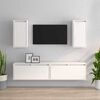 vidaXL Televizoriaus spintelės, 4vnt., baltos, pušies medienos masyvas
