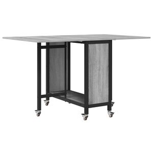 vidaXL Sulankstomas valgomojo stalas su ratukais 130 x 80 x 76,5 cm