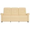 vidaXL Trivietis atlošiamas masažinis krėslas, kreminis, audinys