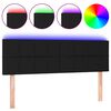 vidaXL Galvūgalis su LED, juodos spalvos, 144x5x78/88cm, audinys