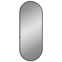 vidaXL Sieninis veidrodis, juodos spalvos, 50x20cm, ovalo formos