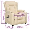vidaXL Atsistojantis masažinis krėslas, kreminės spalvos, audinys