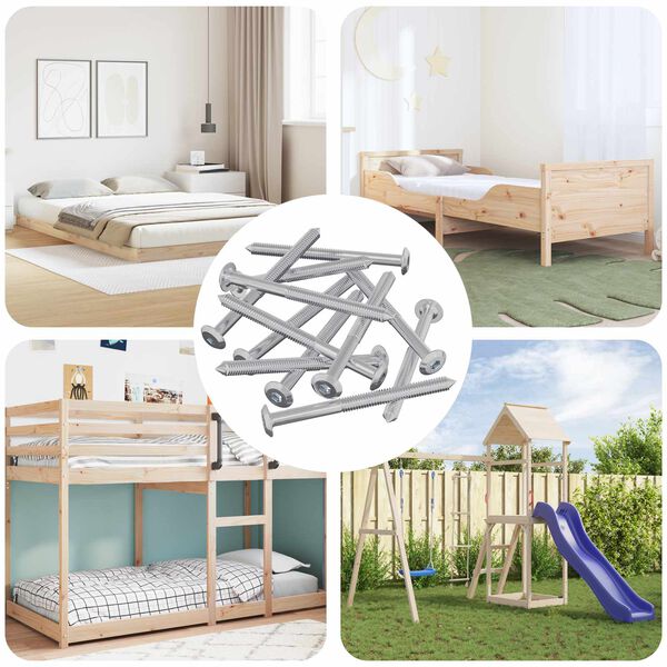 vidaXL Baldų varžtai 1200 pcs Sidabro Plienas