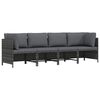 vidaXL Keturvietė sodo sofa su pagalvėlėmis, pilka, poliratanas