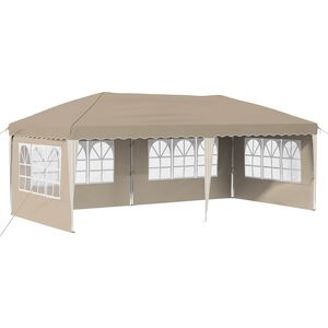 vidaXL Pop-up &scaron;ventinis palapinė 575 x 289 x 245 cm Kreminė